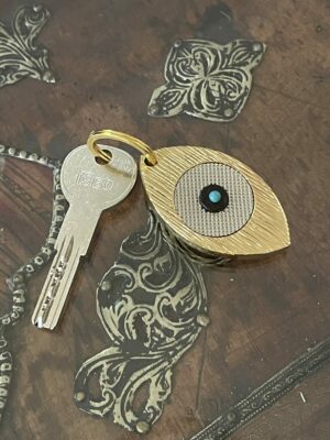 Porte-clefs Eye Or brillant, nickel brillant et noir 1