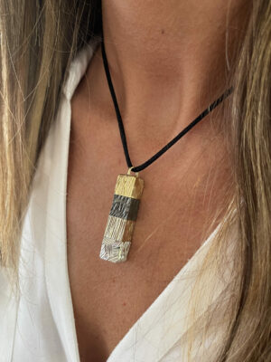 Mez original carré 4 motifs combinaison or, gun metal, champagne et nickel.