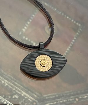 Pendentif Eye Oeil noir et or
