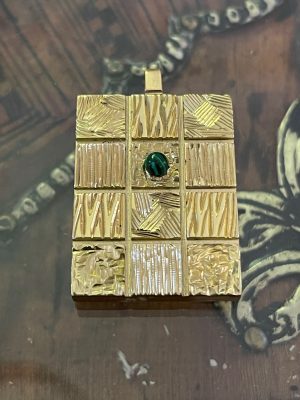 Pendentif tribu laiton malachite